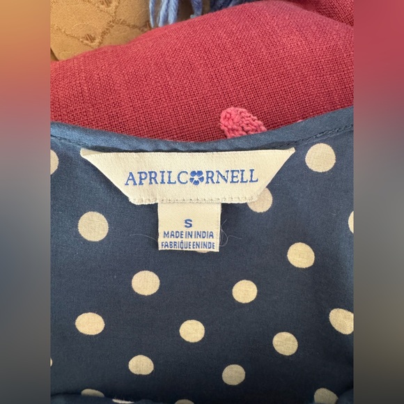 April Cornell Navy Polka Dot Midi Dress, Size Small - Picture 6 of 8